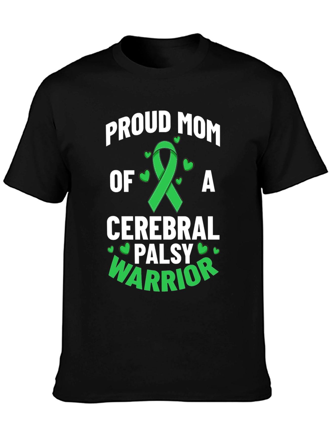 Proud Mom Cerebral Palsy Warrior Ribbon Graphic Tee