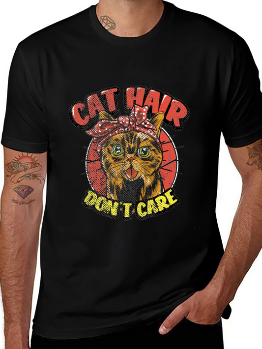 Cat Hair Dont Care Graphic T-Shirt