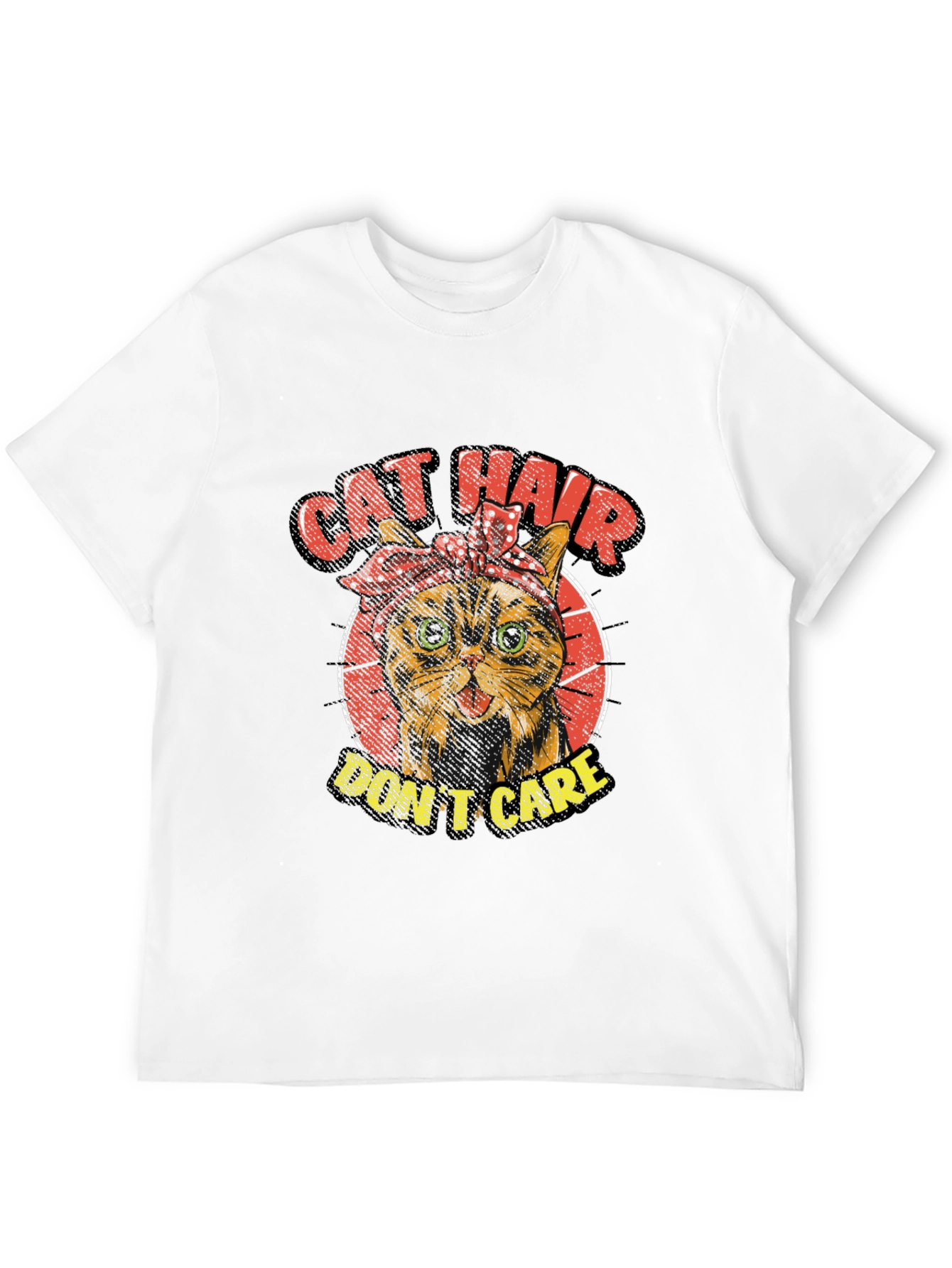 Cat Hair Dont Care Graphic T-Shirt