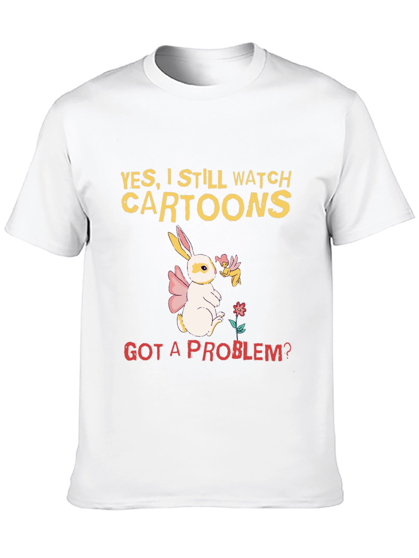 Cartoon Lover T-Shirt - Bunny and Fairy Design