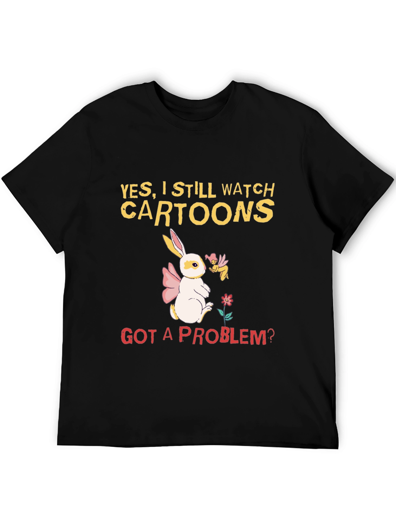 Cartoon Lover T-Shirt - Bunny and Fairy Design