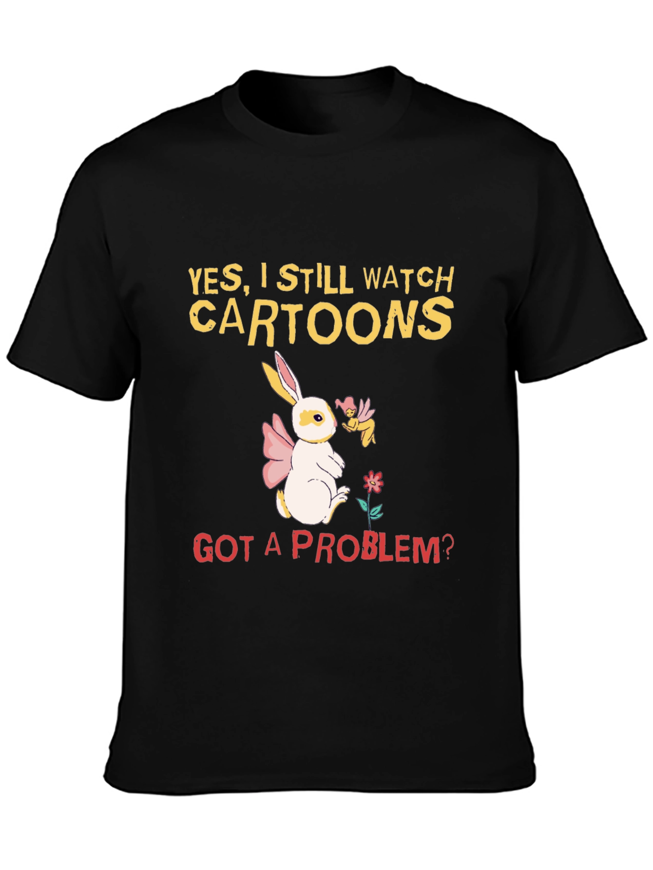 Cartoon Lover T-Shirt - Bunny and Fairy Design