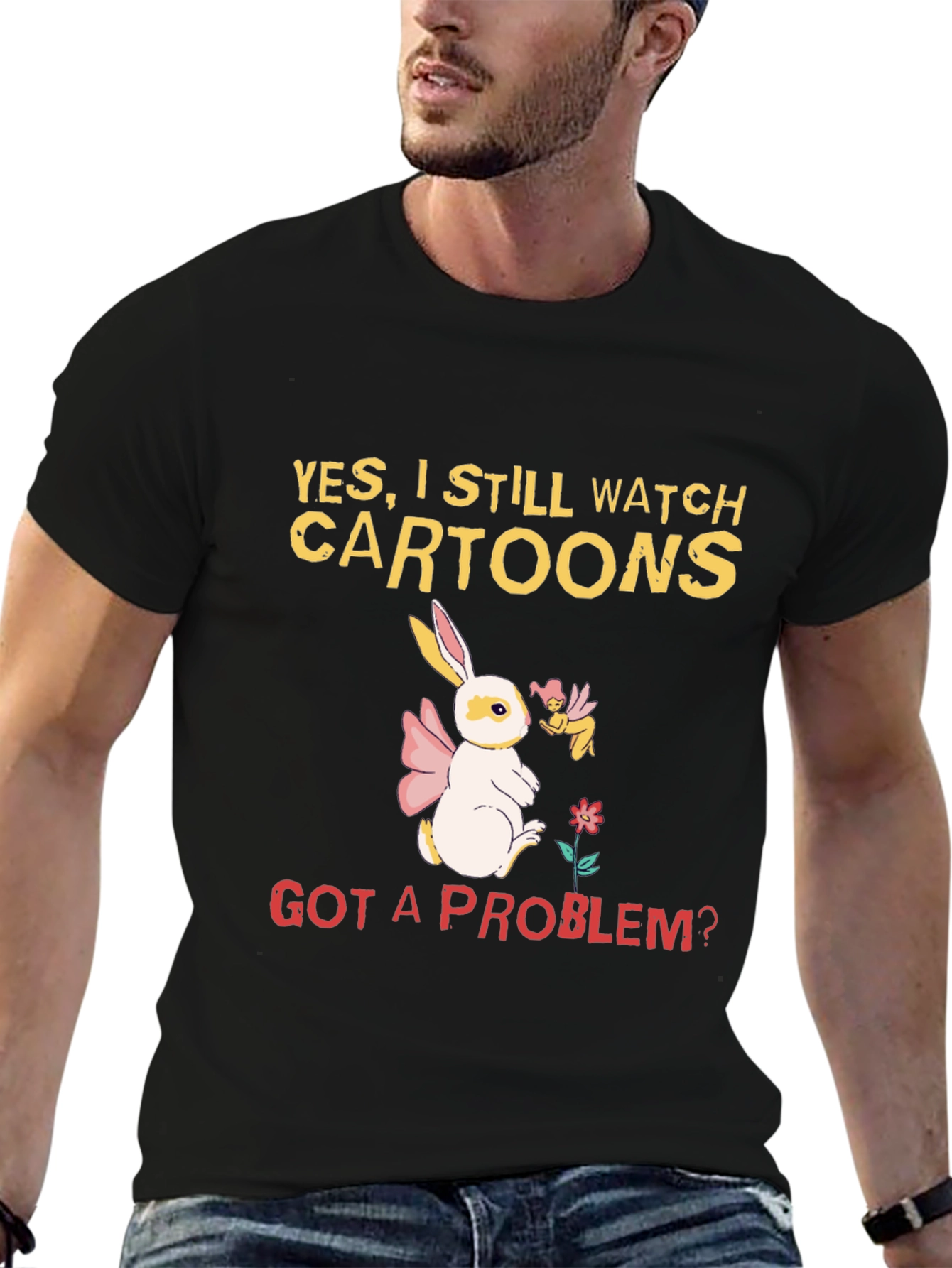 Cartoon Lover T-Shirt - Bunny and Fairy Design