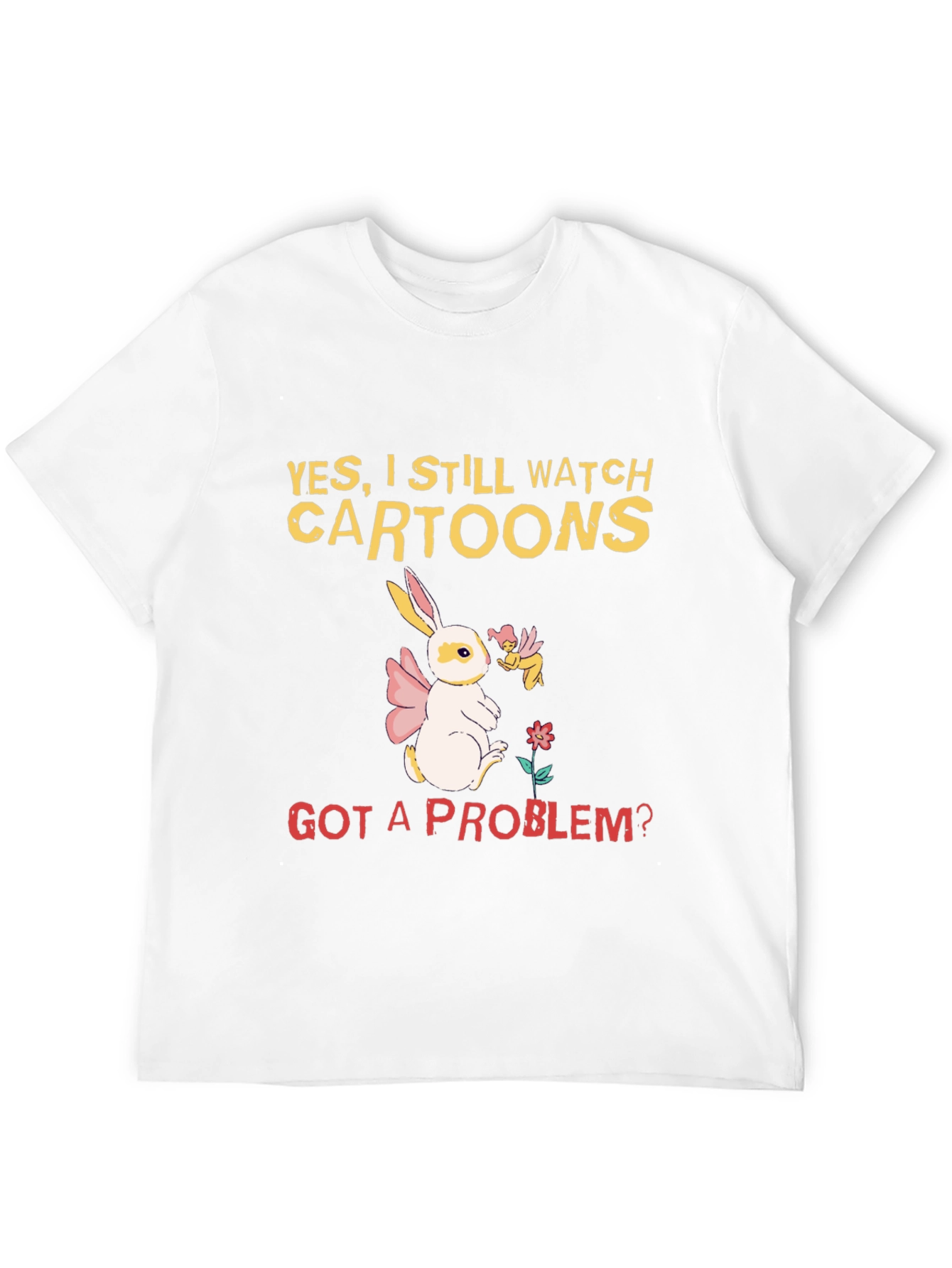 Cartoon Lover T-Shirt - Bunny and Fairy Design