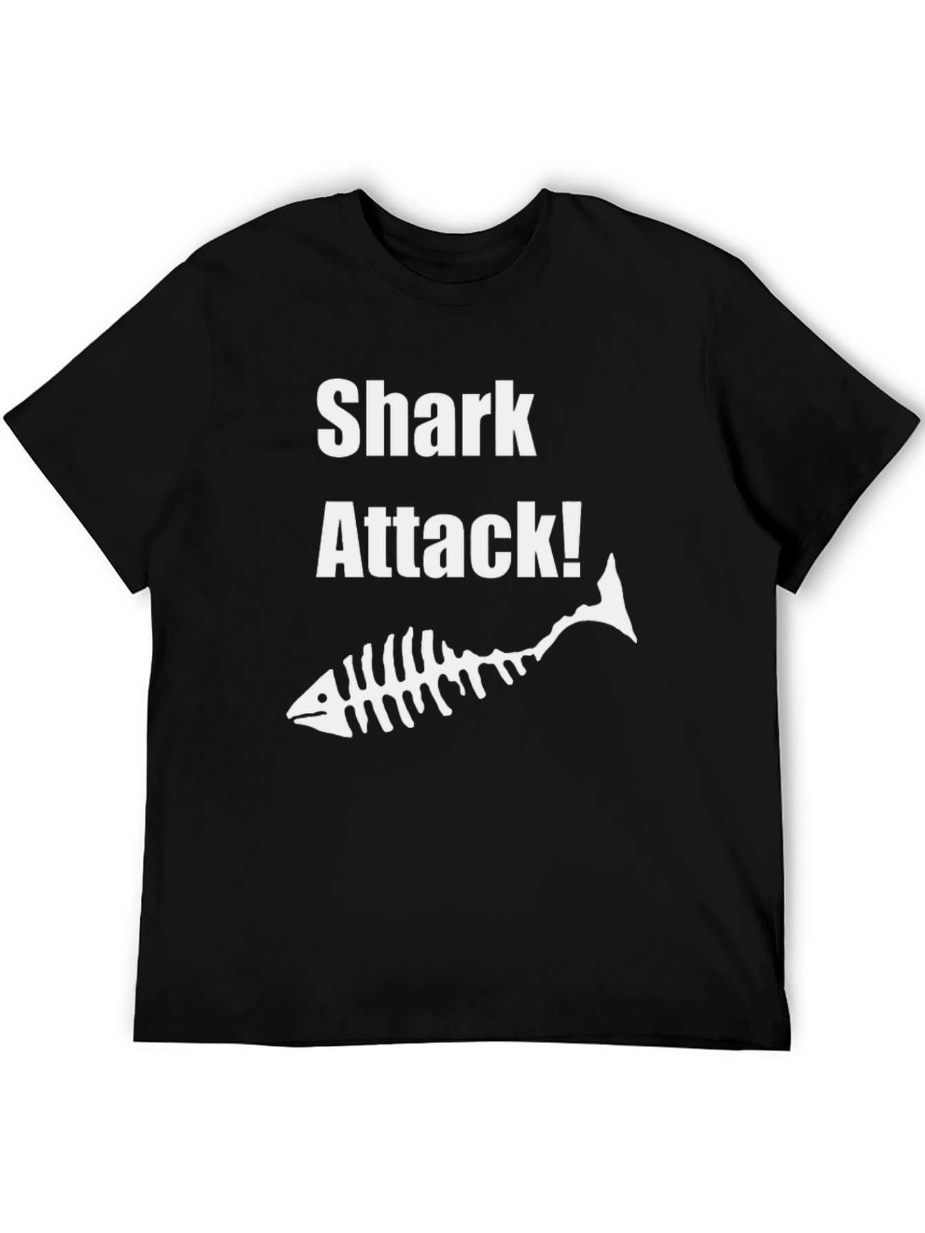 Shark Attack Skeleton Fish Graphic T-Shirt