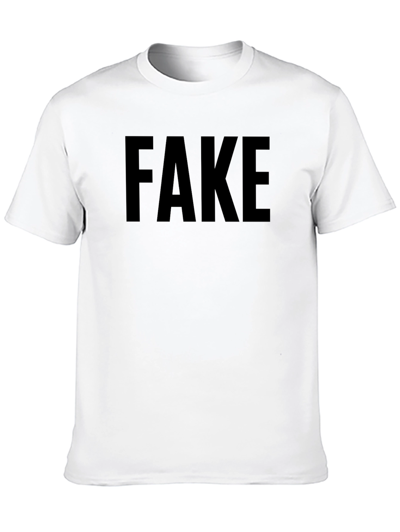 Mens Black FAKE Graphic T-Shirt