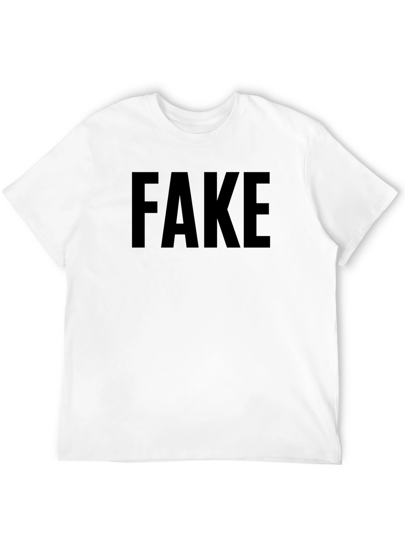 Mens Black FAKE Graphic T-Shirt