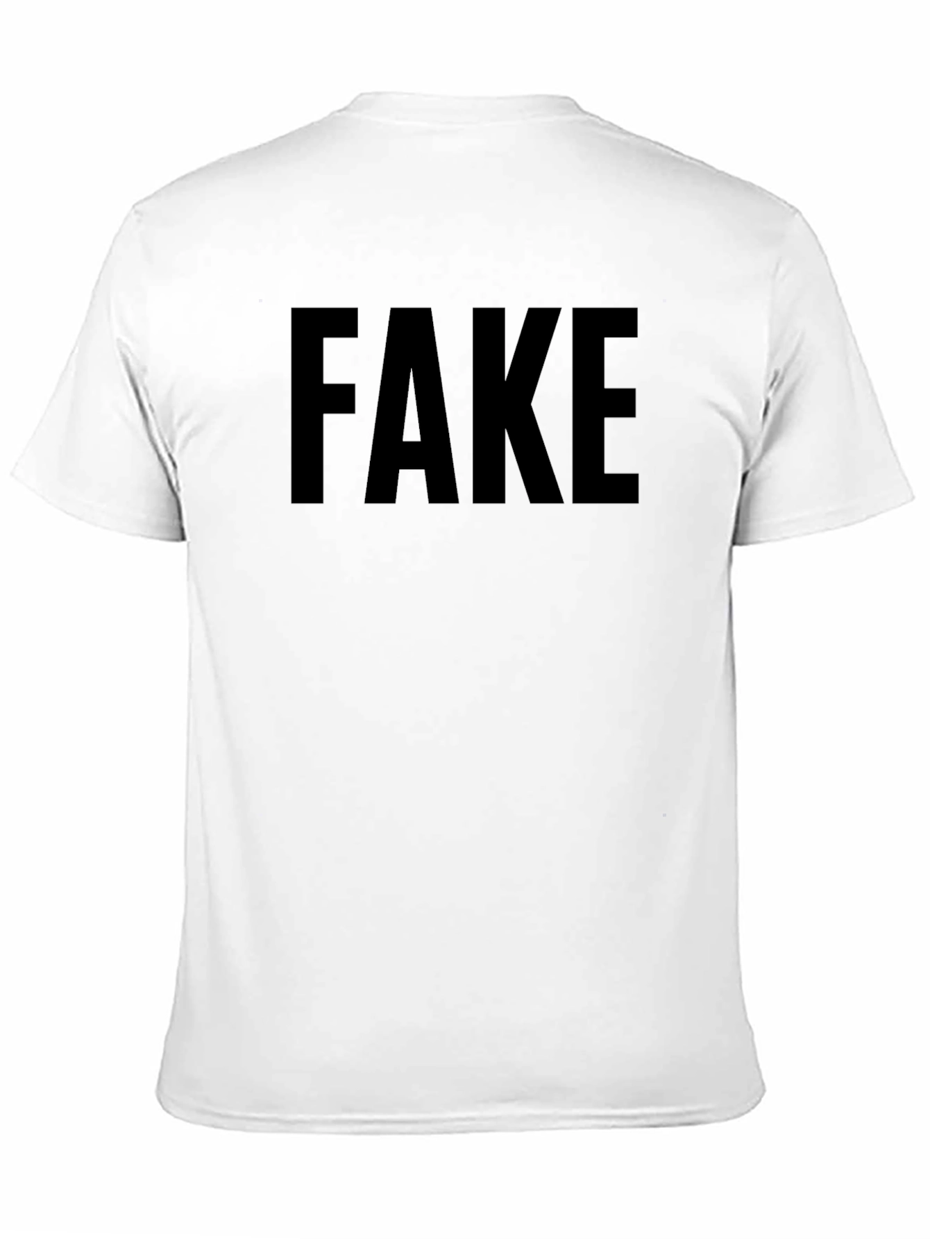 Mens Black FAKE Graphic T-Shirt