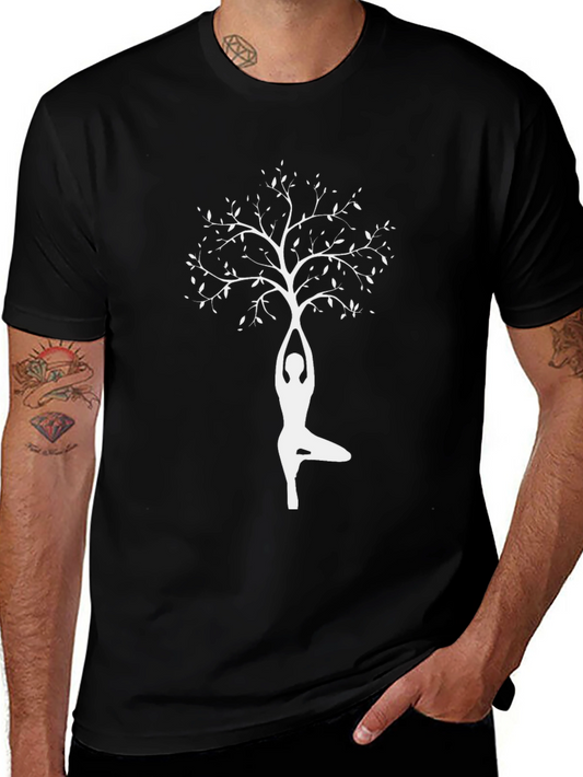 Yoga Tree Graphic T-Shirt - Black