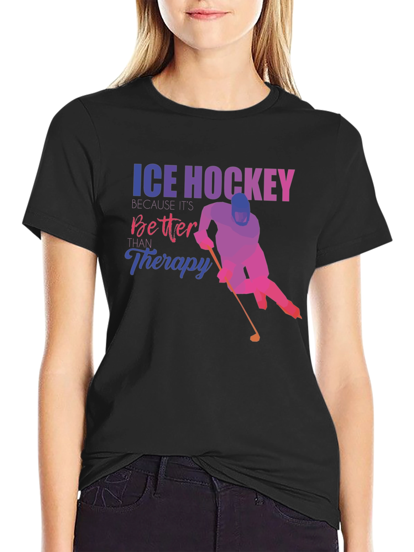 Ice Hockey Better Than Therapy Graphic Tee