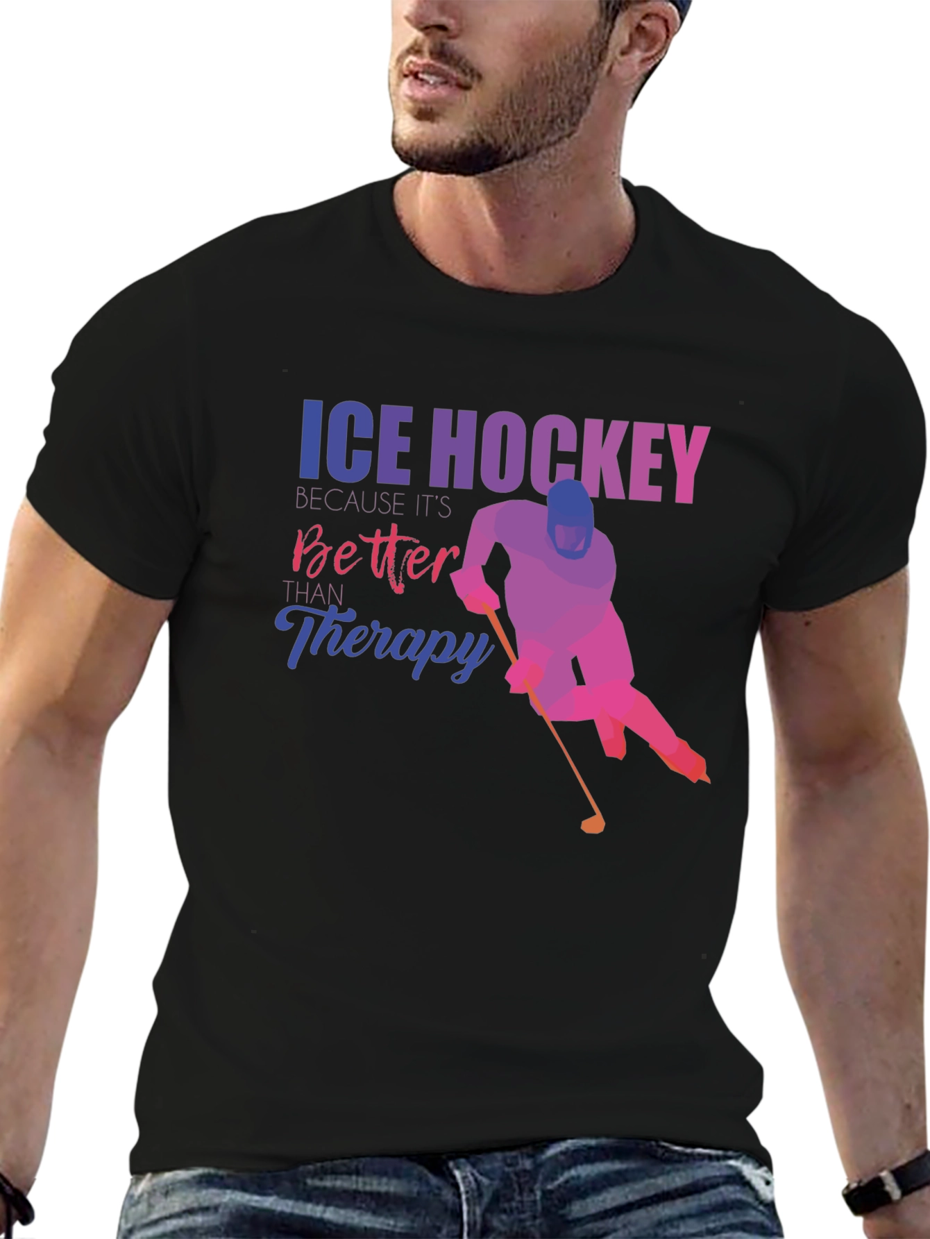Ice Hockey Better Than Therapy Graphic Tee