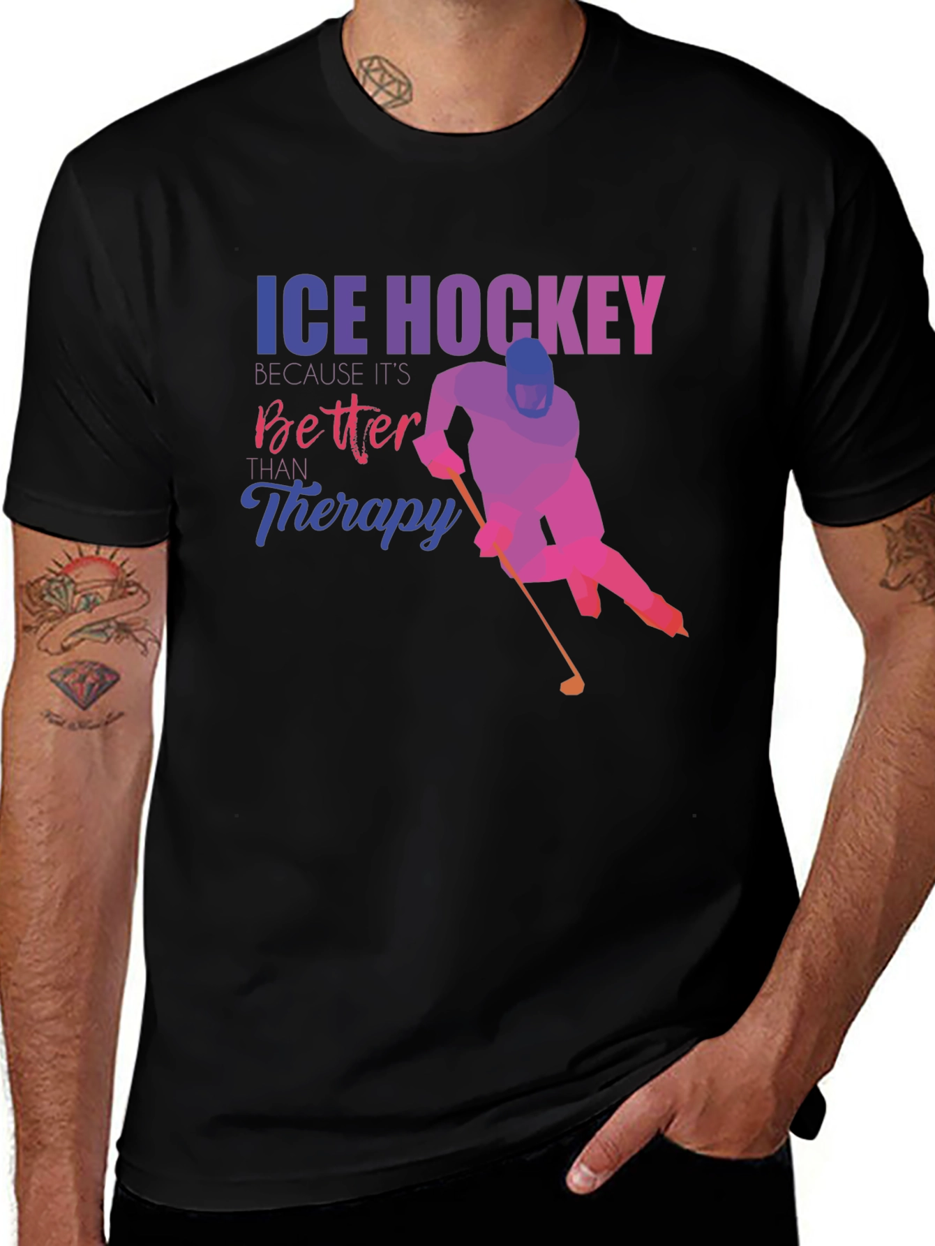 Ice Hockey Better Than Therapy Graphic Tee