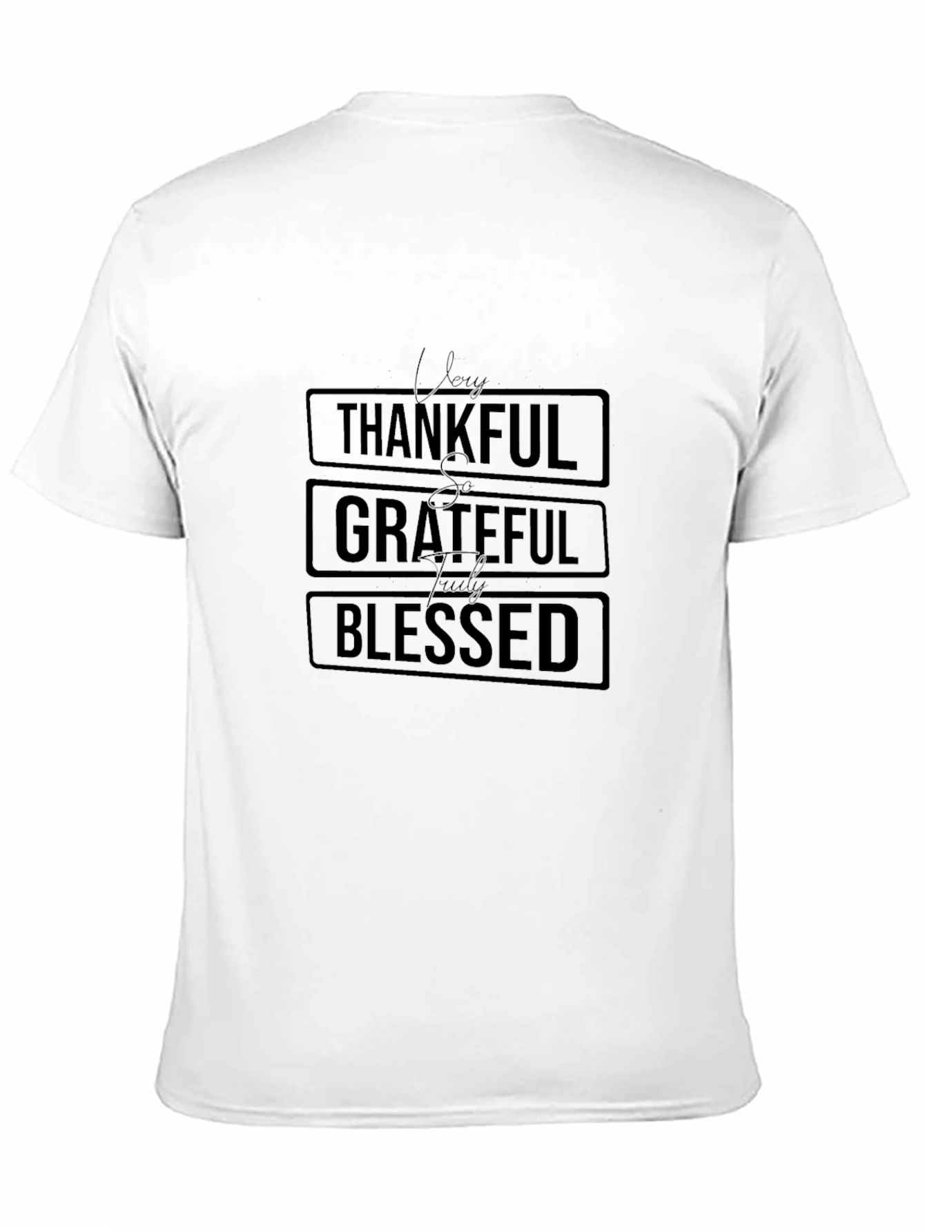 Thankful Grateful Blessed Black T-Shirt