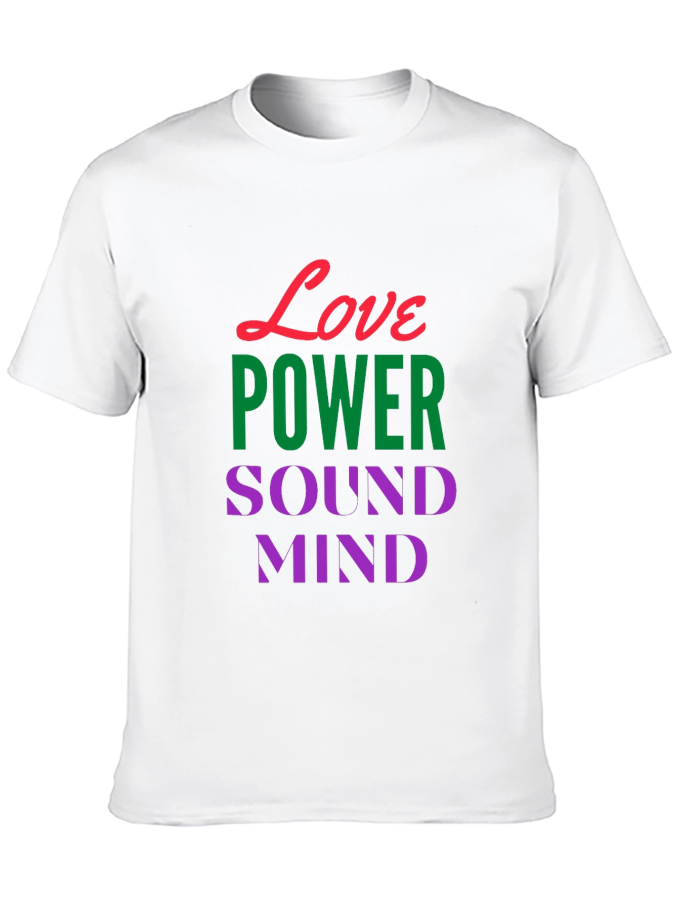 Love Power Sound Mind Black Graphic T-Shirt