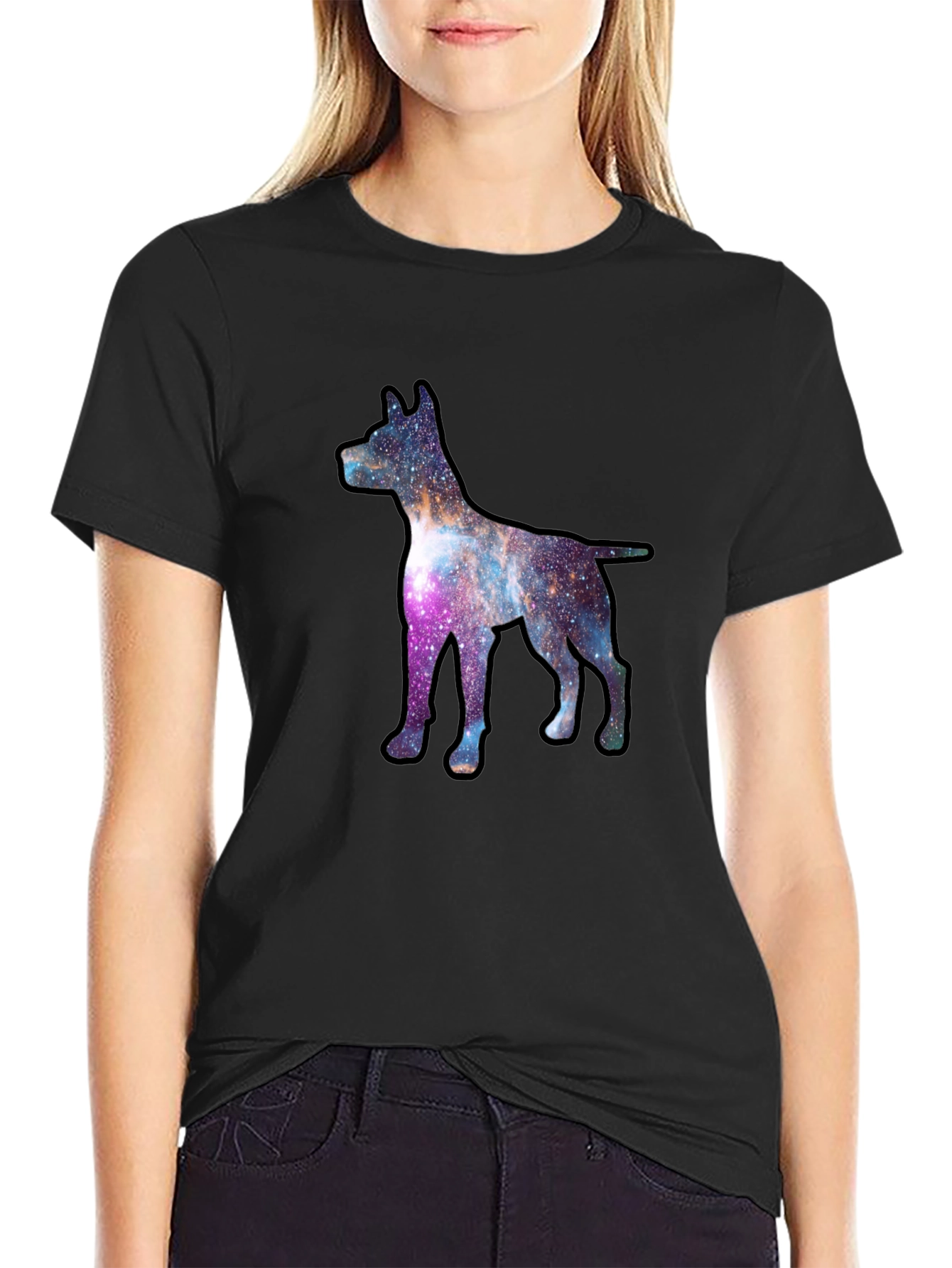 Galaxy Dog Graphic Tee - Black