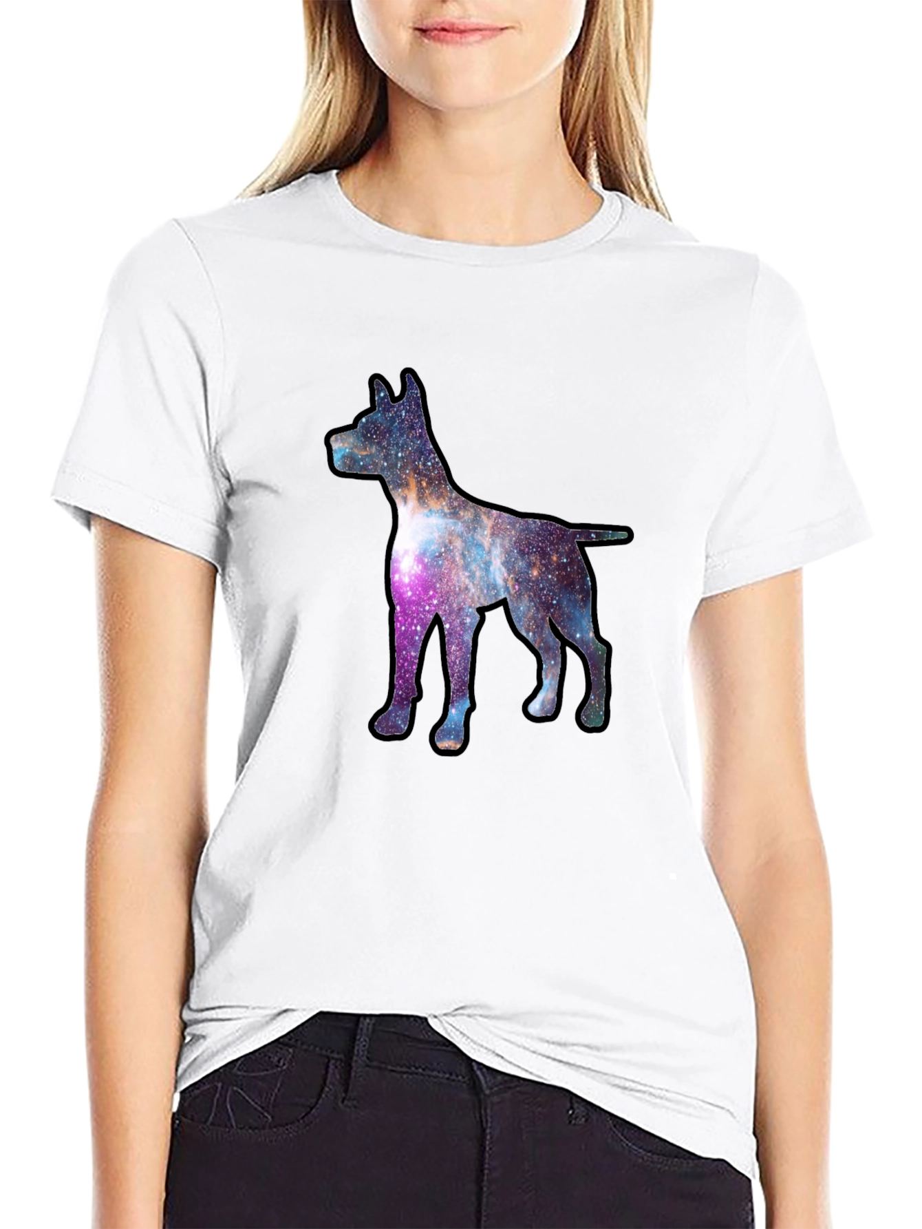 Galaxy Dog Graphic Tee - Black