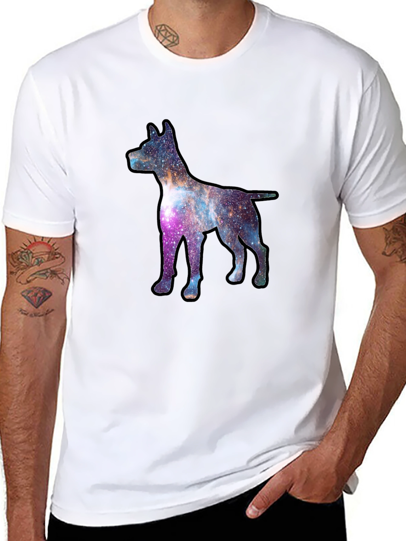 Galaxy Dog Graphic Tee - Black