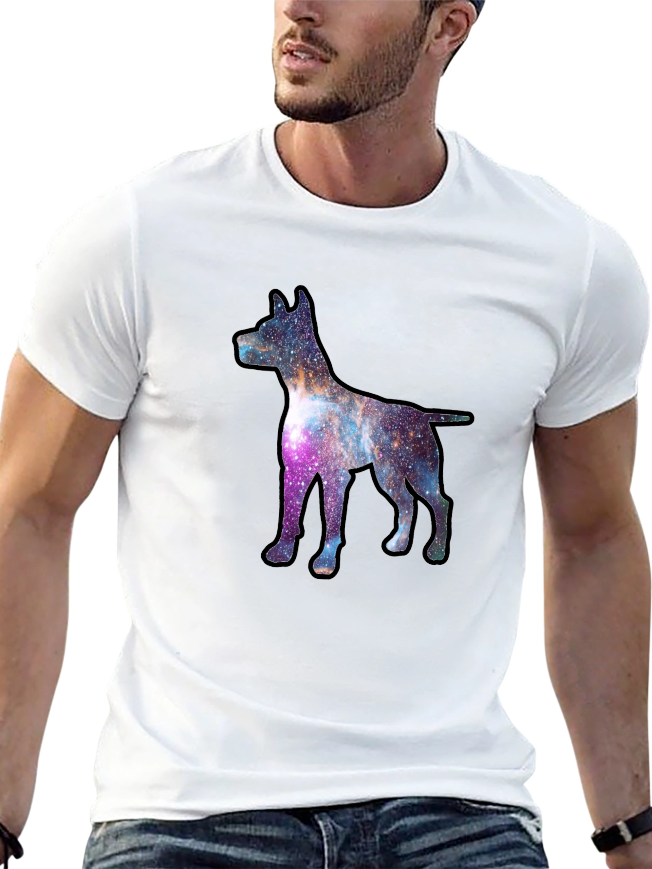 Galaxy Dog Graphic Tee - Black