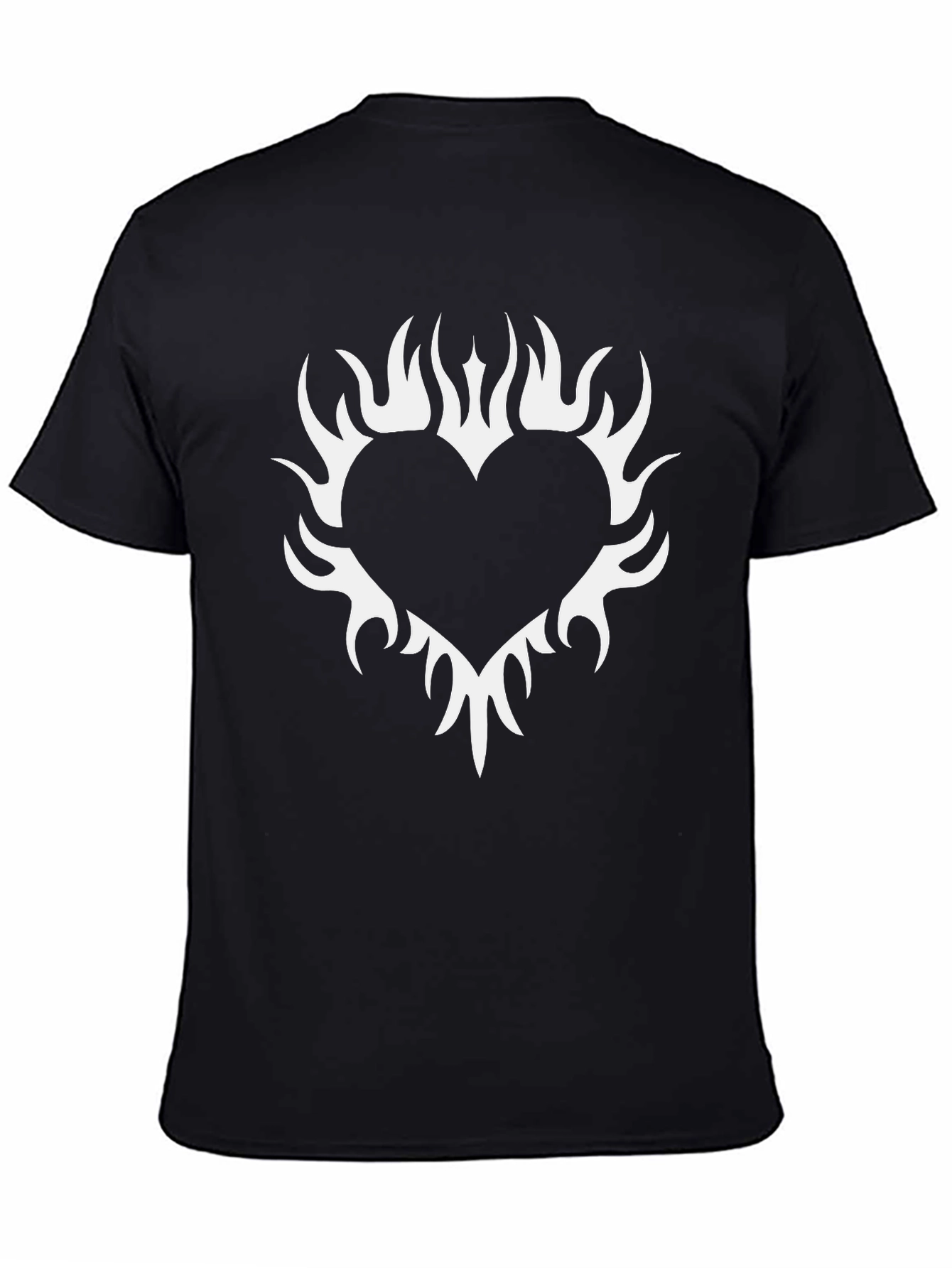 Flaming Heart Graphic Black T-Shirt