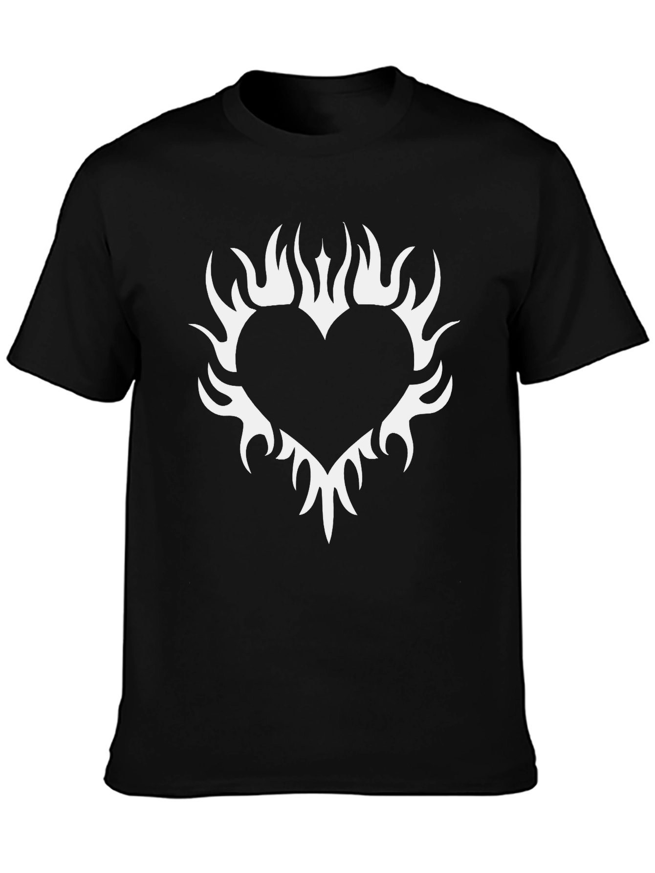 Flaming Heart Graphic Black T-Shirt