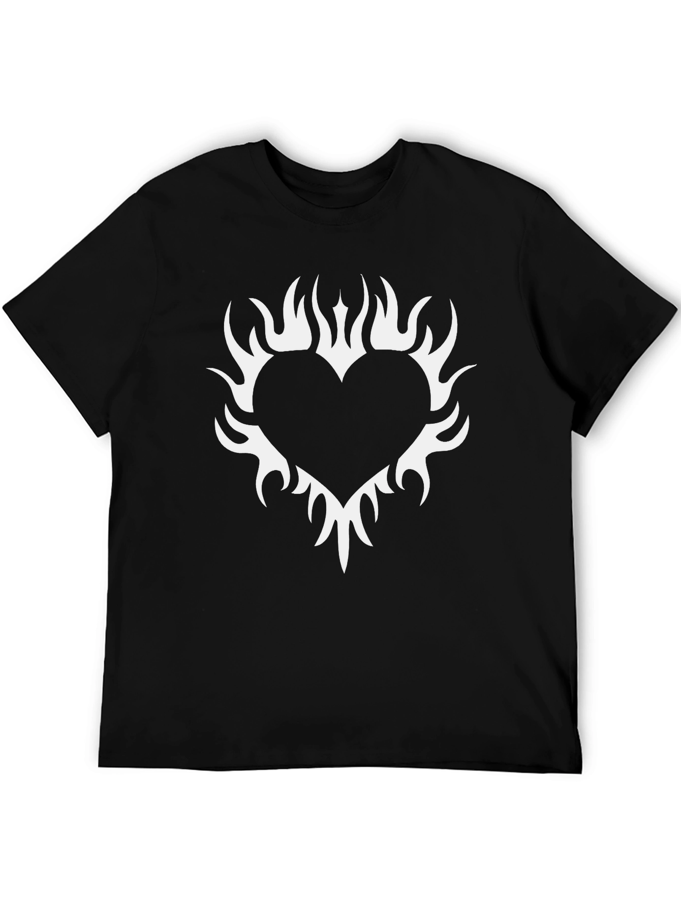 Flaming Heart Graphic Black T-Shirt