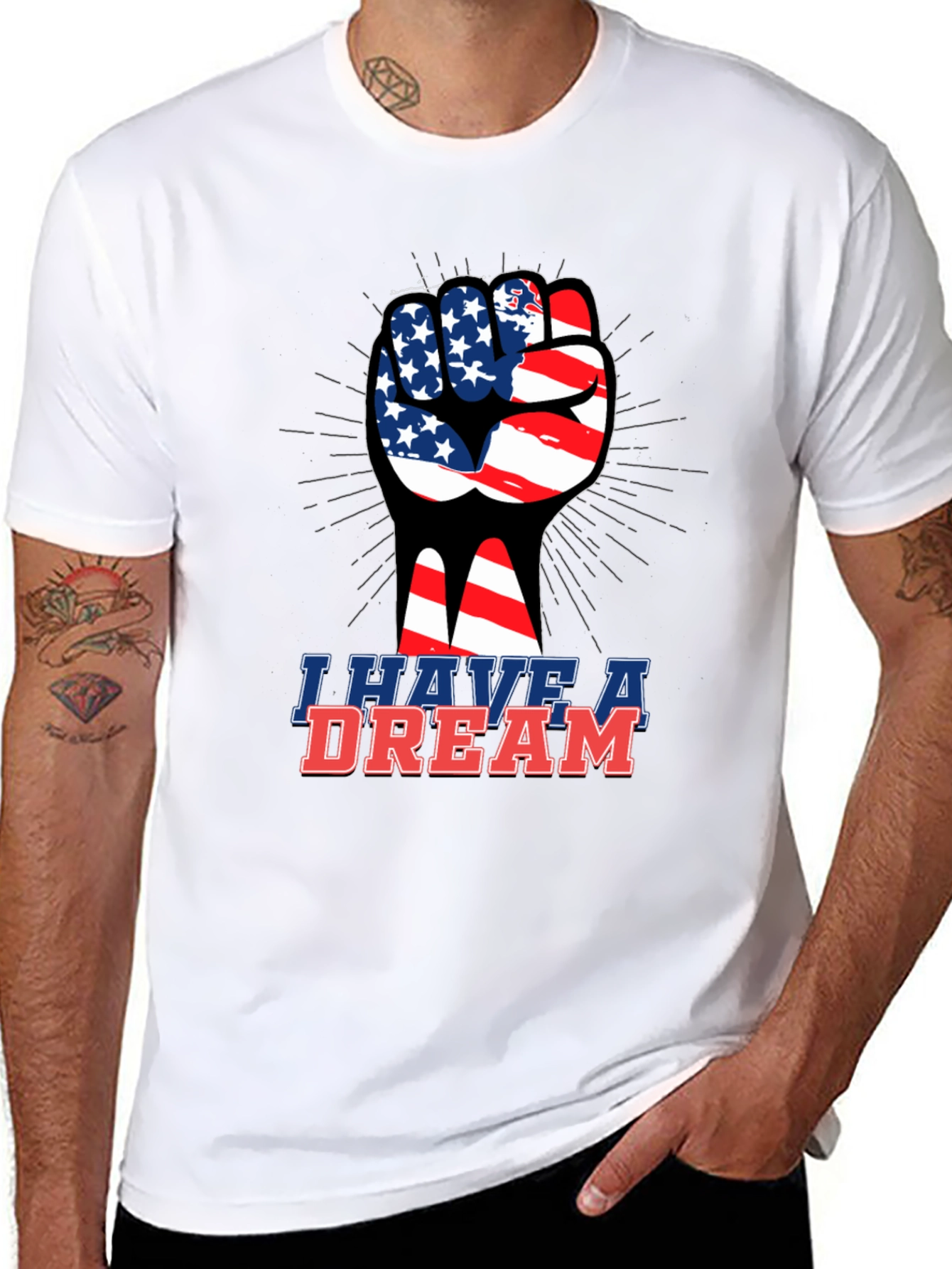 I Have A Dream T-Shirt - Patriotic Fist Design