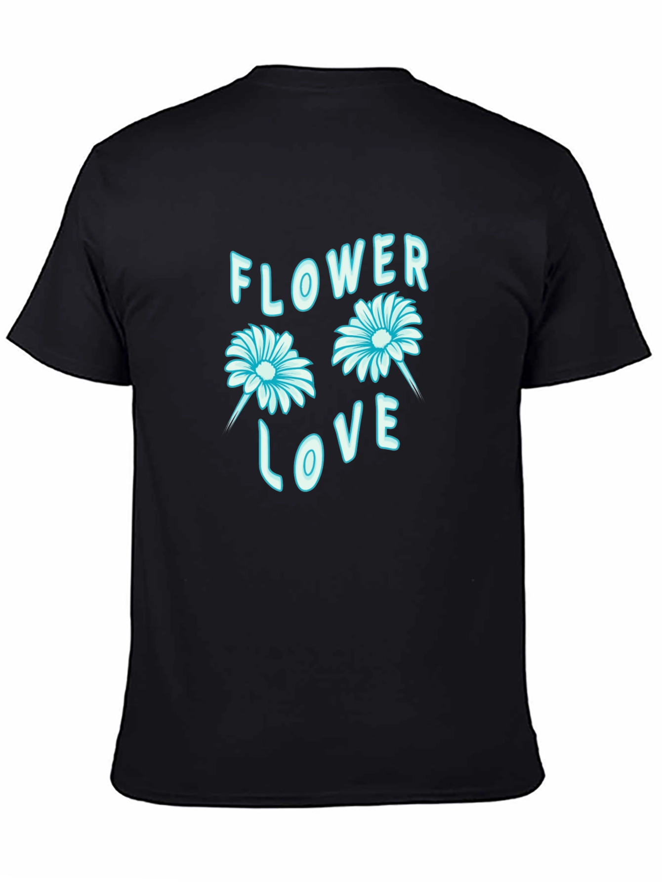 Flower Love Graphic Black T-Shirt