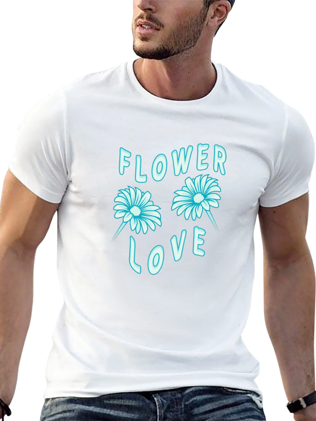 Flower Love Graphic Black T-Shirt