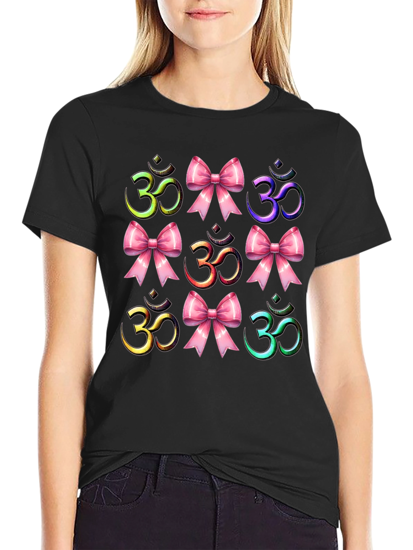 Om Symbol T-Shirt with Bows