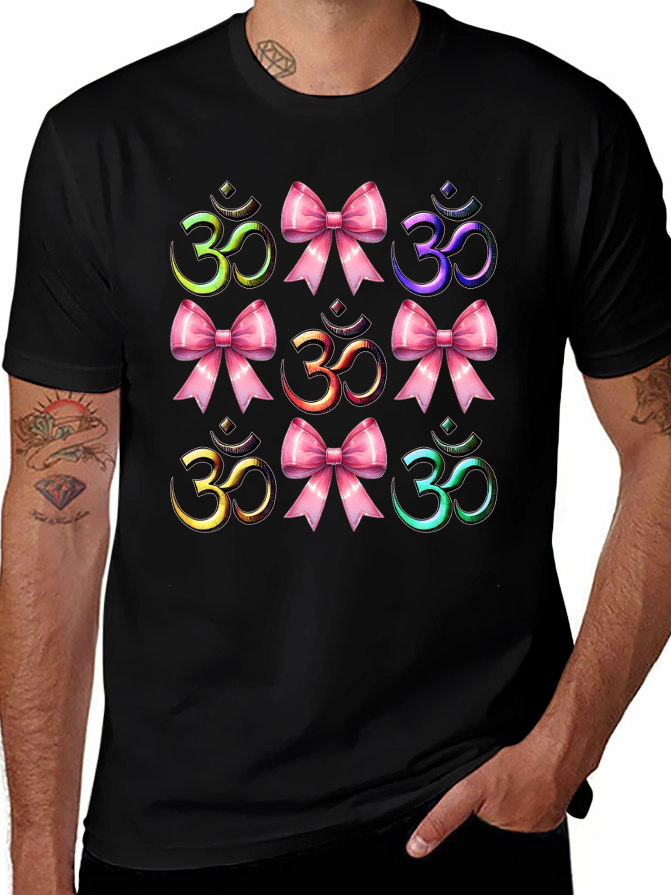 Om Symbol T-Shirt with Bows