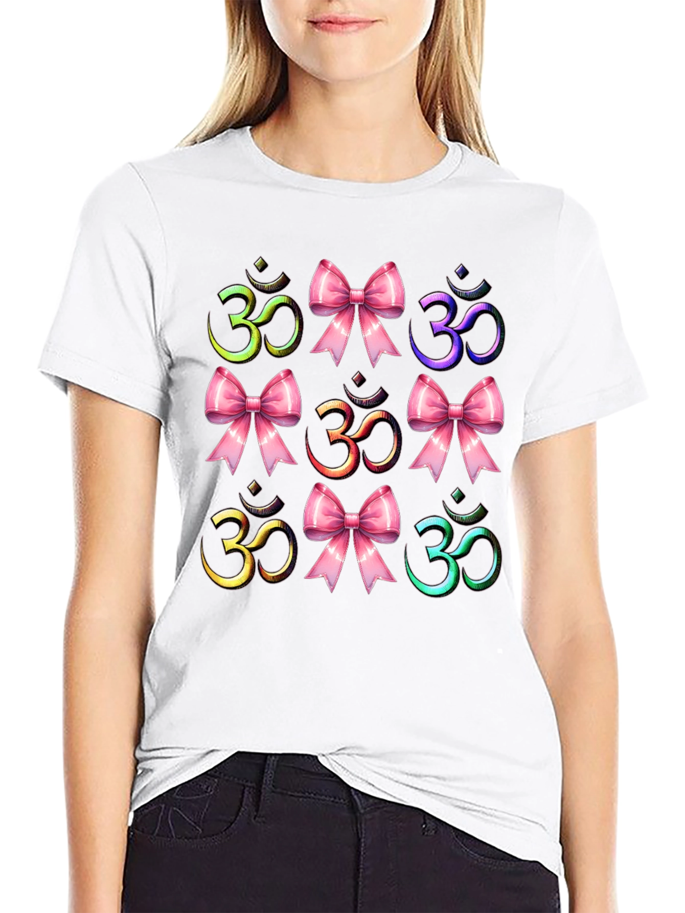 Om Symbol T-Shirt with Bows