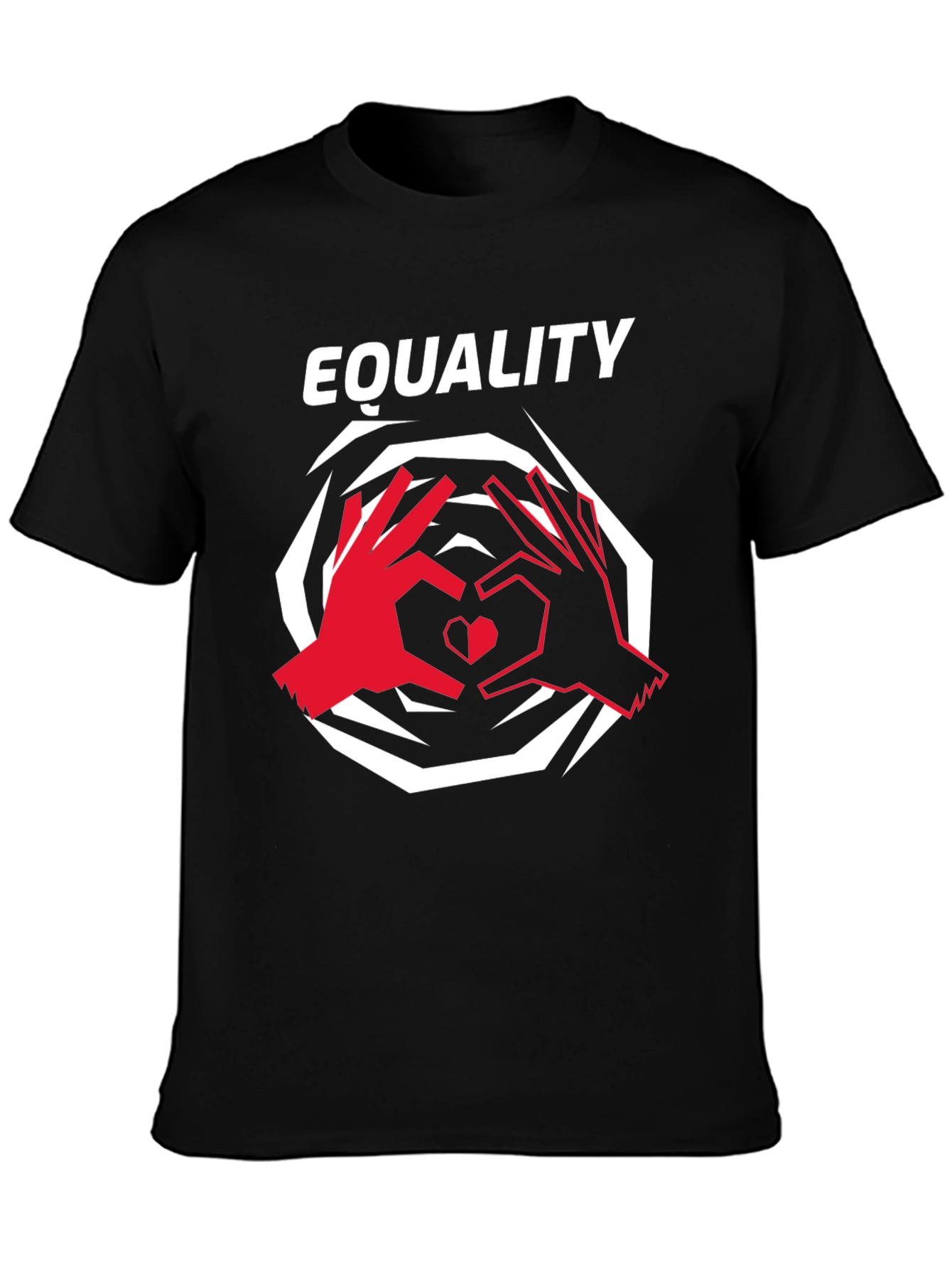 Equality Heart Hands Graphic T-Shirt - Black