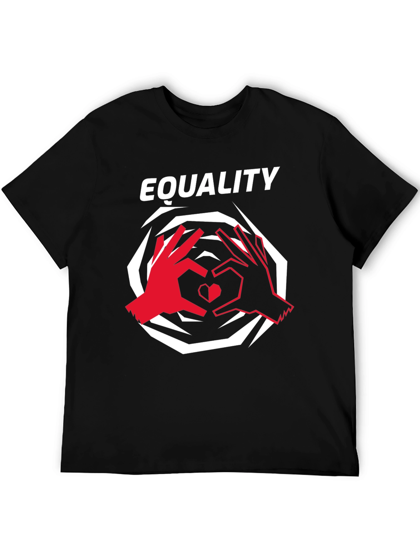 Equality Heart Hands Graphic T-Shirt - Black