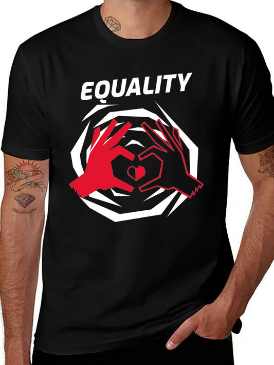 Equality Heart Hands Graphic T-Shirt - Black