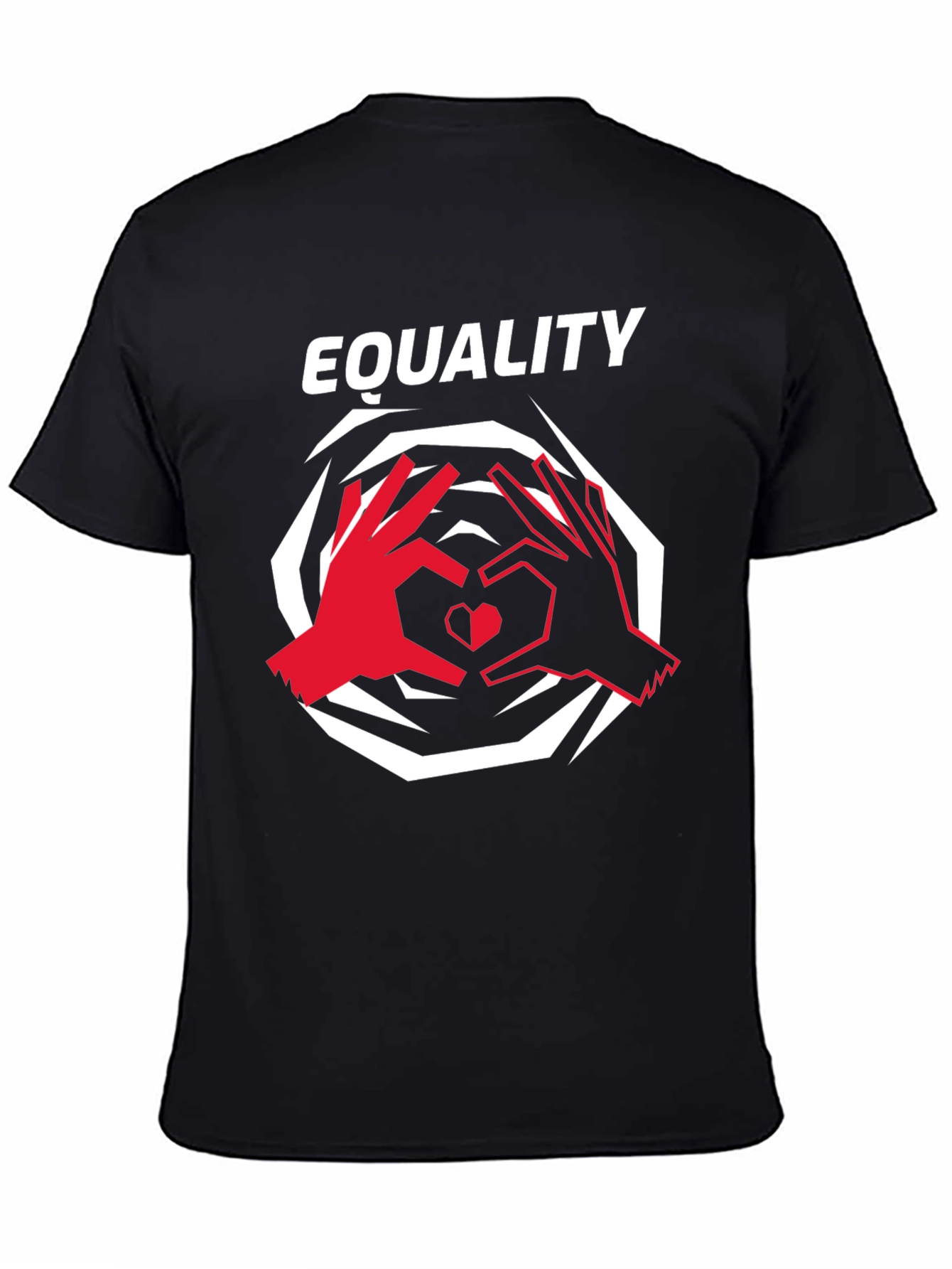 Equality Heart Hands Graphic T-Shirt - Black