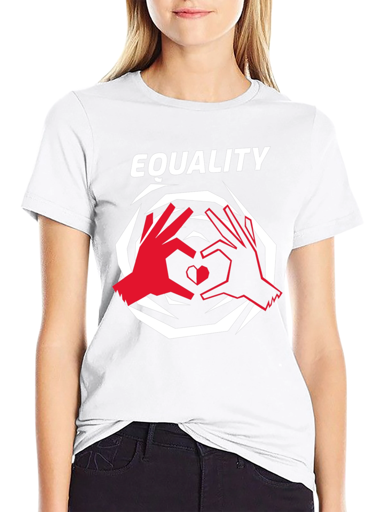 Equality Heart Hands Graphic T-Shirt - Black