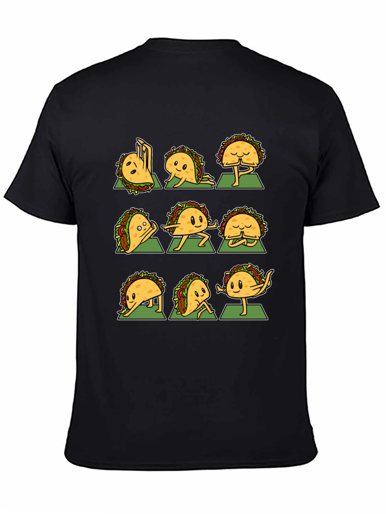 Funny Taco Yoga Pose Black T-Shirt