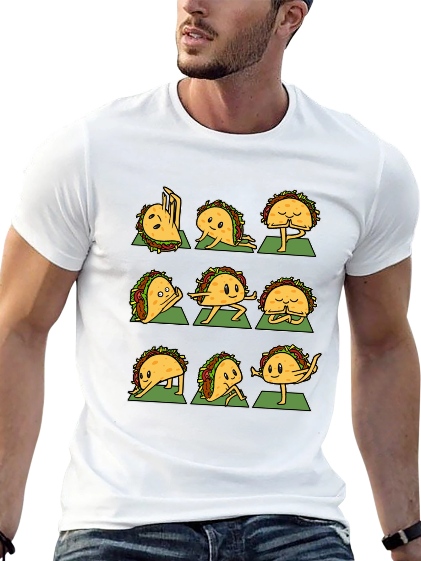 Funny Taco Yoga Pose Black T-Shirt
