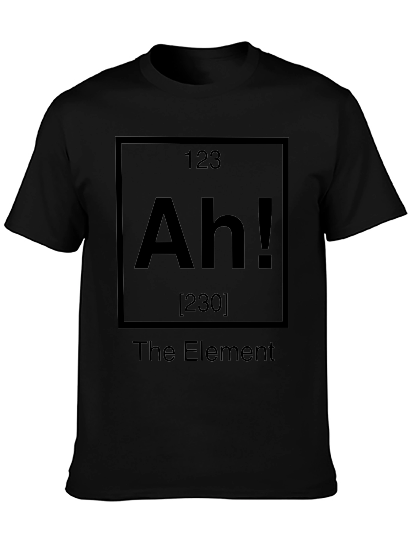 The Element Ah! Periodic Table Style Black T-Shirt