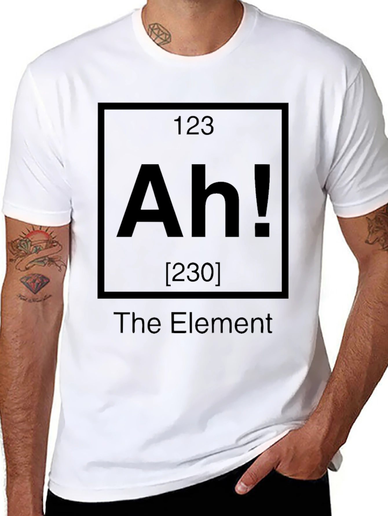 The Element Ah! Periodic Table Style Black T-Shirt