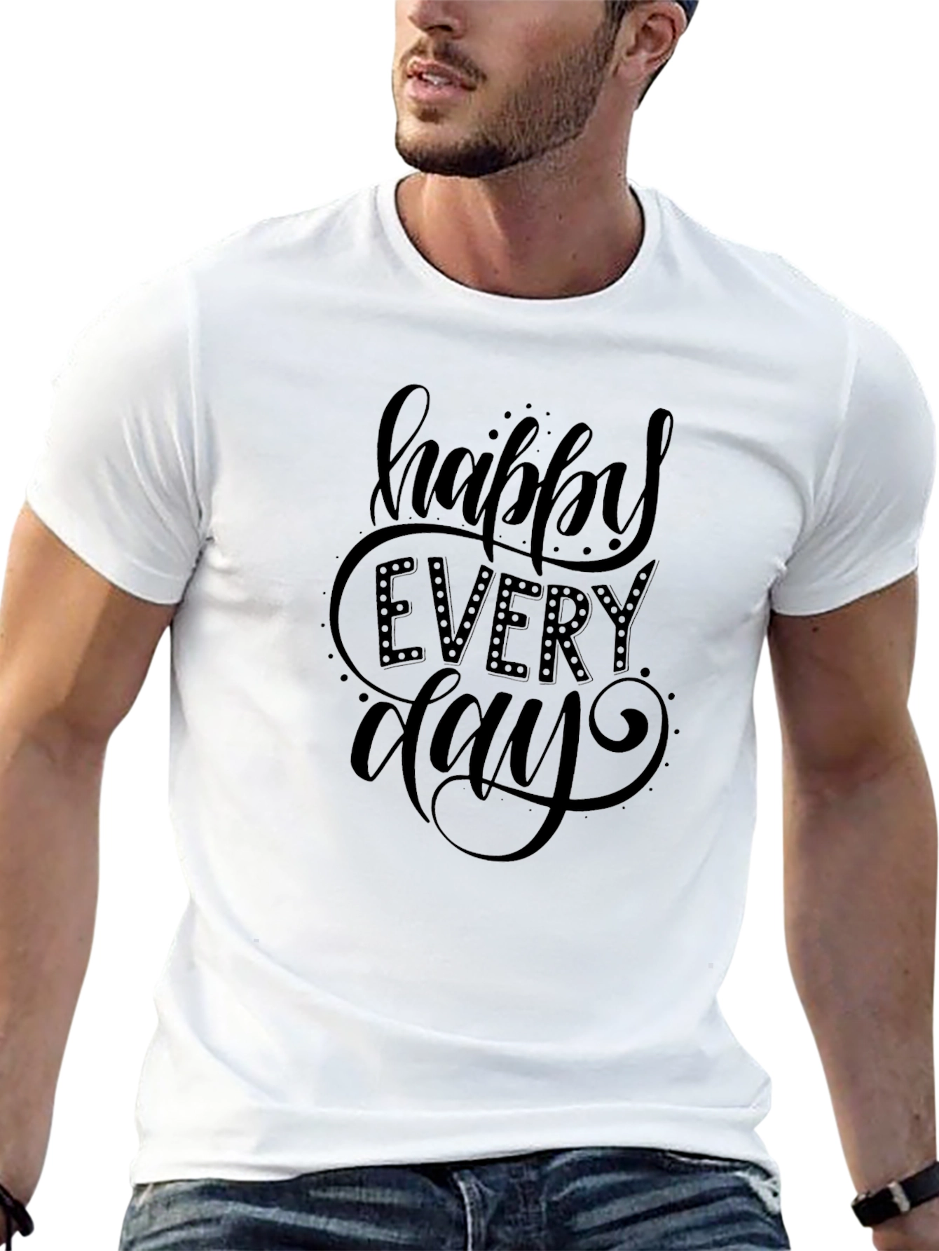 Happy Everyday Black Graphic Tee