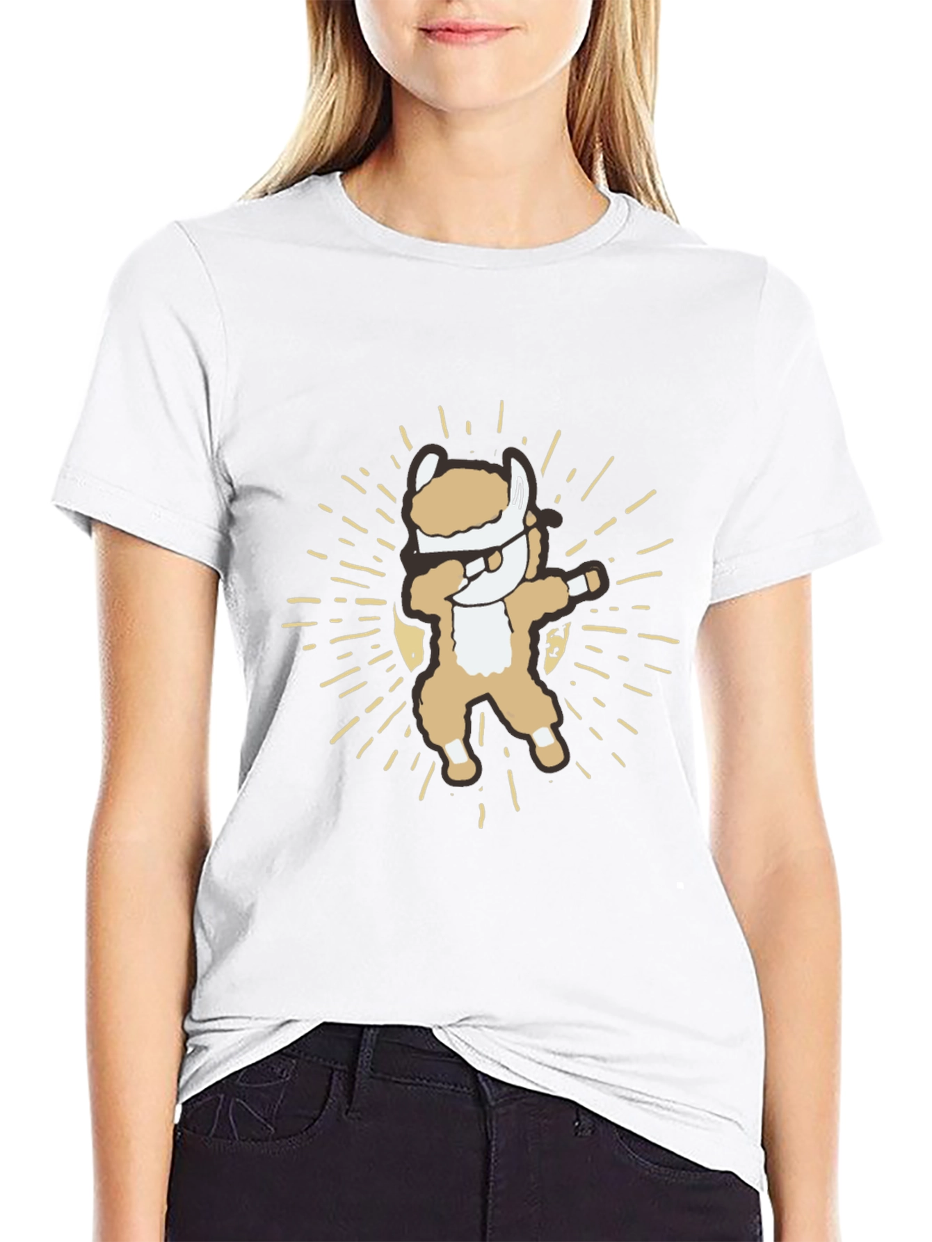 Dabbing Alpaca T-Shirt - Cute and Funny