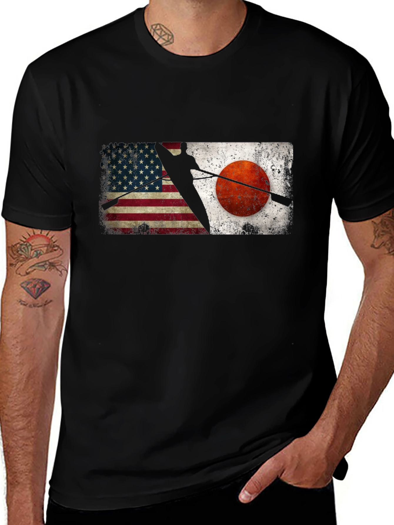 USA Japan Rowing Graphic Tee