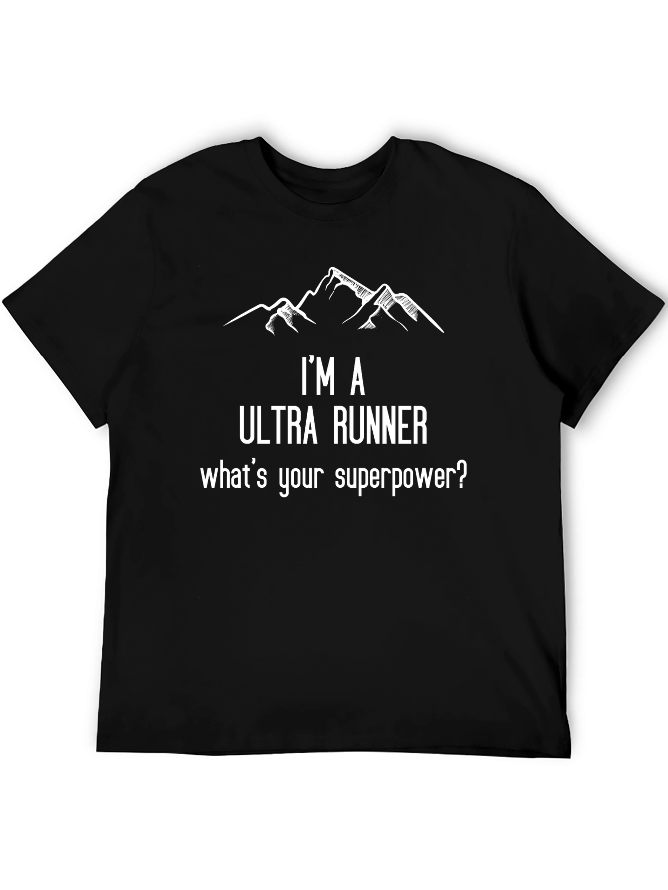 Ultra Runner Superpower T-Shirt: Black Cotton Blend