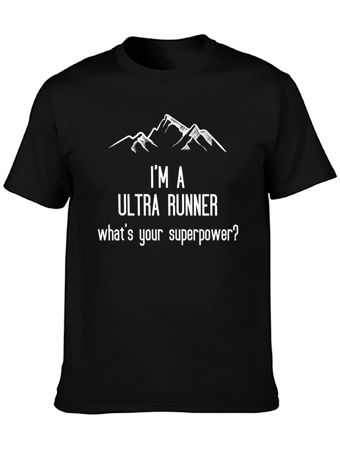 Ultra Runner Superpower T-Shirt: Black Cotton Blend
