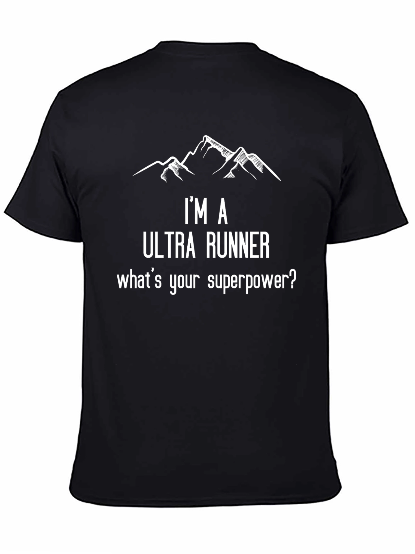 Ultra Runner Superpower T-Shirt: Black Cotton Blend