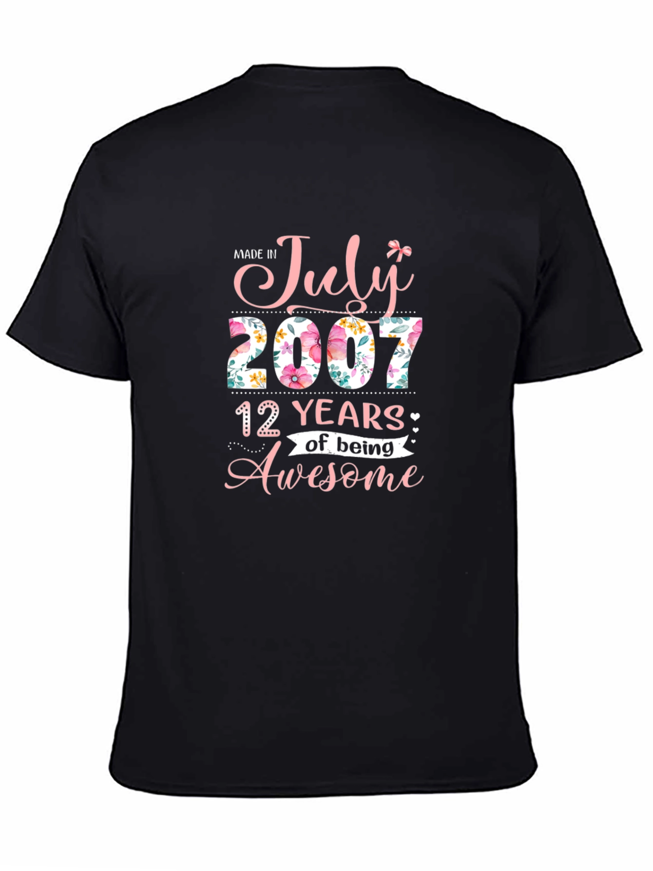 Made in July 2007 Floral T-Shirt