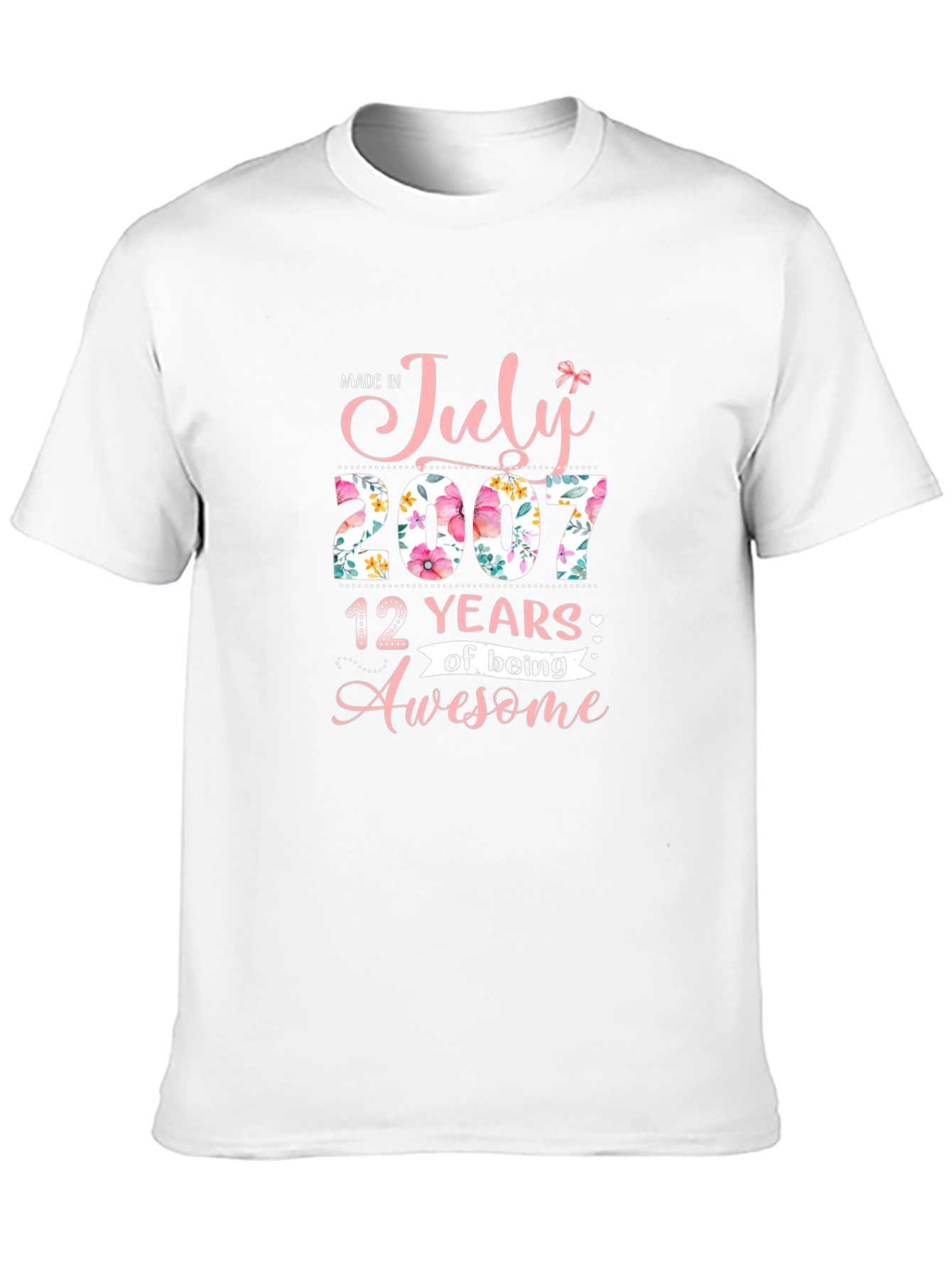 Made in July 2007 Floral T-Shirt