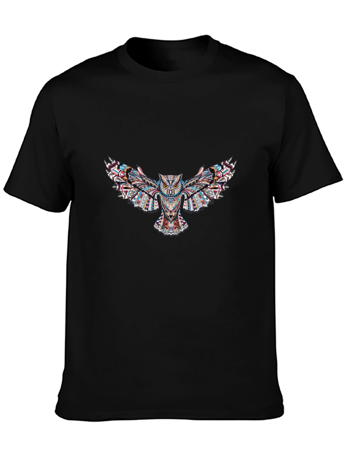 Owl Print Black T-Shirt