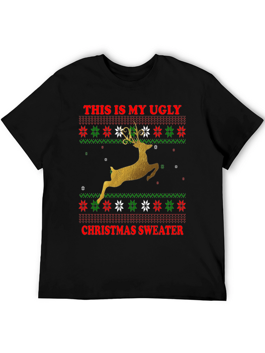 Ugly Christmas Sweater Deer Graphic Tee